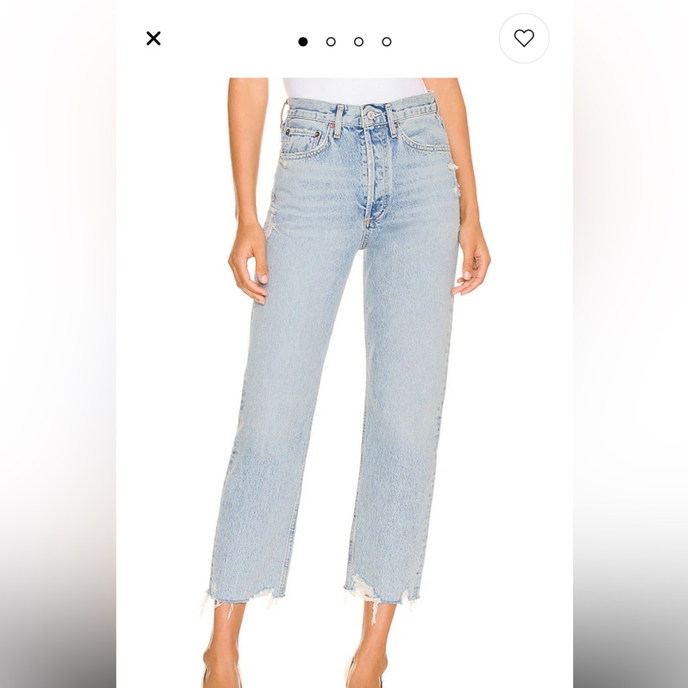 Agolde 90s mid rise crop in nerve size 28